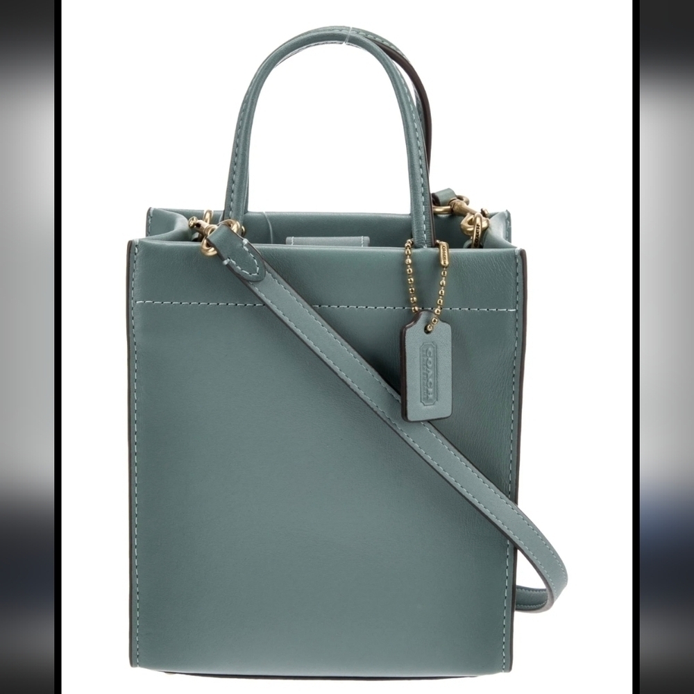 Coach Mini Cashin Tote NWOT crossbody bag purse blue/light blue/sage
